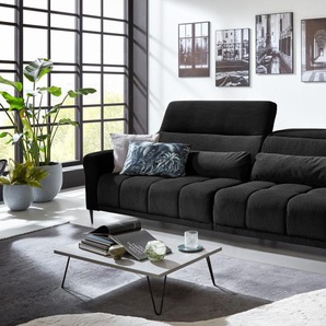 Big Sofa Logan, schwarz, inkl. Kopfteilverstellung