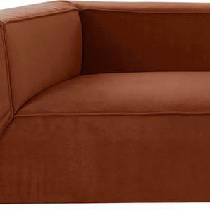 Big-Sofa TOM TAILOR HOME BIG CUBE Sofas Gr. B/H/T: 270 cm x 66 cm x 129 cm, Samtstoff TSV, mit Sitztiefenverstellung, braun (copper tsv 22) XXL Sofas in 2 Breiten, wahlweise mit Sitztiefenverstellung, Tiefe 129 cm
