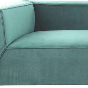 Big-Sofa TOM TAILOR HOME BIG CUBE Sofas Gr. B/H/T: 300 cm x 66 cm x 129 cm, Samtstoff TSV, ohne Sitztiefenverstellung, blau (pond tsv 616) XXL Sofas in 2 Breiten, wahlweise mit Sitztiefenverstellung, Tiefe 129 cm