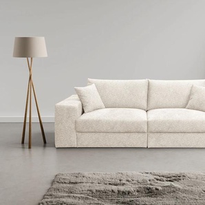 Big-Sofa WERK2 Rozzana, beige (natur), B:246cm H:82cm T:105cm, 100% Polyester, Sofas, mit losen Rückenkissen