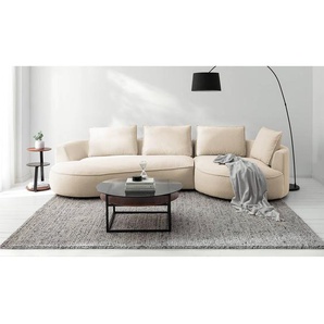 Bigsofa Beige Webstoff Saia 322 x 82 x 154cm Ausrichtung rechts Modern