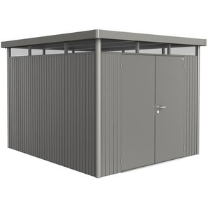 Biohort Gerätehaus HighLine 5 mit Doppeltür 275 x 315 cm Quarzgrau metallic