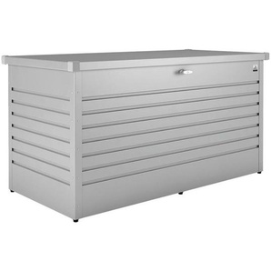 Biohort Kissenbox, Silber, Metall, 160x83x79 cm, Qualität aus Österreich, Deckel aufklappbar, regenabweisend, absperrbar, integrierte Durchlüftung, wartungsfrei, regenwasserdicht, Aufbewahrung & Schutzhüllen, Gartenboxen