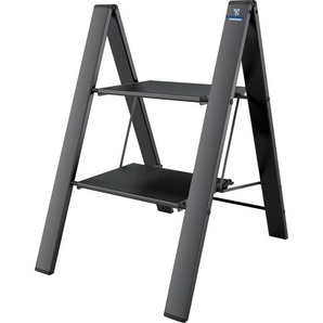 Bischof Colombo Trittleiter Leonardo Black 1, 2-stufig, Tragkraft 150 kg, Aluminium