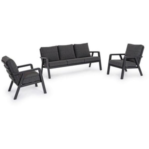 Bizzotto Dining-Loungeset, Anthrazit, Dunkelgrau, Metall, Textil, Füllung: Schaumstoff, einzeln stellbar, eckig, 190x88x86 cm, Loungemöbel, Loungemöbel-Sets