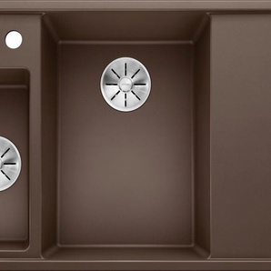 BLANCO Granitspüle AXIA III 6 S Küchenspülen inklusive gratis Glasschneidebrett und Edelstahl-Schale Gr. Hauptbecken links, braun (cafe) Küchenspülen