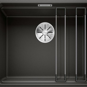 BLANCO Granitspüle ETAGON 500-F Küchenspülen inklusive 2 Gratis ETAGON-Schienen aus Edelstahl Gr. beidseitig, schwarz Küchenspülen