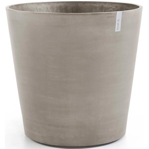 Blumentopf ECOPOTS Amsterdam mit Rollen 100 Taupe Pflanzgefäße Gr. B/H/T: 100,2 cm x 88,7 cm x 100,2 cm, grau (taupe) Blumentöpfe -kästen für innen und außen: frostsicher, bruchsicher lichtbeständig