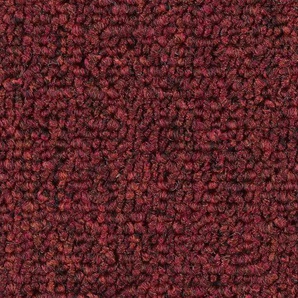 BODENMEISTER Teppichboden Riga, Schlinge - Uni Farben Teppiche Wohnzimmer, Schlafzimmer, Kinderzimmer, Breite 400500 cm Gr. B: 400cm, 6mm, L: 700cm, rot (dunkelrot)