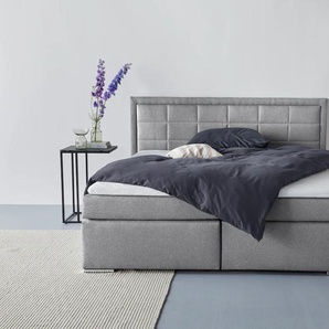 Boxbett COLLECTION AB Athena, OTTOs Choice, Topseller wahlweise mit Bettkasten Komplettbetten Gr. Struktur (100% Polyester) Holzwerkstoff ohne Bettkasten, Liegefläche B/L: 180 cm x 200 cm, Gewicht bis: 100 kg H3, 7-Zonen-Taschen-Federkernmatratze, grau