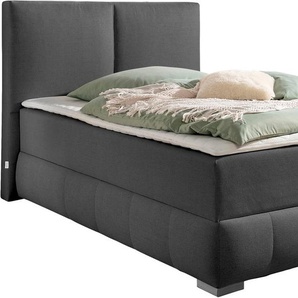 Boxbett Wehma, grau (anthrazit), B:150cm L:213cm, GUIDO MARIA KRETSCHMER HOME & LIVING, Komplettbetten, in H2, H3 & H4 wählbar, inklusive Topper