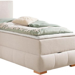 Boxbett Wehma, beige, B:110cm L:213cm, GUIDO MARIA KRETSCHMER HOME & LIVING, Komplettbetten, in H2, H3 & H4 wählbar, inklusive Topper