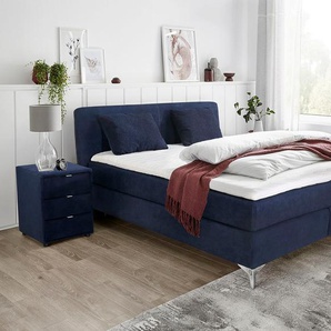 Boxbett JOCKENHÖFER GRUPPE Elfie OTTOs Choice Topseller, inkl. Topper, blau (dunkelblau 485, 22), B:188cm L:209cm, Bezug Bett: Microfaser (100% Polyester), Topper und Matratzenspiegel: 100% Polyester, Komplettbetten, Boxspringbett, erhältlich in den