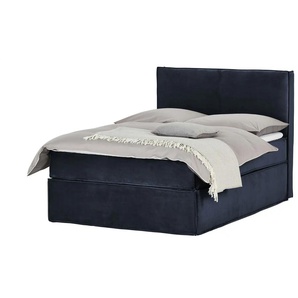 Boxi Boxspringbett 140 x 200 cm mit trendigem Keder Boxi Urban ¦ blau ¦ Maße (cm): B: 140 H: 125