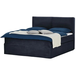 Boxi Boxspringbett 180 x 200 cm mit trendigem Keder Boxi Urban ¦ blau ¦ Maße (cm): B: 180 H: 125