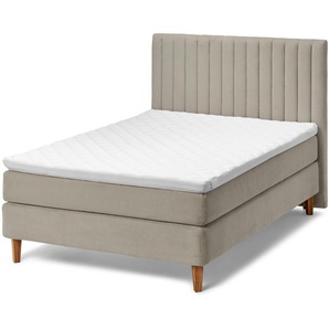 Boxspringbett - braun - Massivholz -