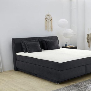 Boxspringbett Carla Mix, schwarz, 180 x 200 cm, Härtegrad medium und fest