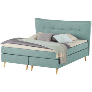 Boxspringbett  Ferill ¦ blau ¦ Maße (cm): B: 217 H: 122