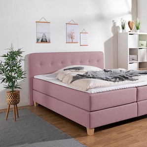 Boxspringbett HOME AFFAIRE Fargo Komplettbetten Gr. Struktur fein, Liegefläche B/L: 160cm x 200cm Betthöhe: 50cm, H3, Bonnell-Federkernmatratze, lila (flieder) inkl. Topper, in 3 Matratzenarten, Samt- oder Strukturstoff