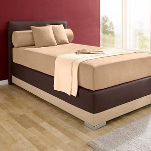 Boxspringbett MAINTAL Lago Komplettbetten Gr. Kunstleder, Liegefläche B/L: 120cm x 200cm, Gewicht bis: 100 kg H3, Bonnell-Federkernmatratze, braun (cappucinofb.-braun) Boxspringbett in 3 verschiedenen Matratzenarten, H2 oder H3