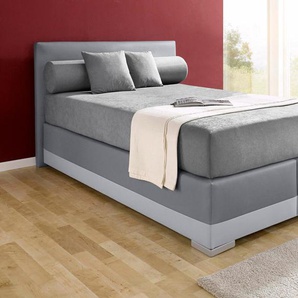 Boxspringbett MAINTAL Lago Komplettbetten Gr. Kunstleder, Liegefläche B/L: 140cm x 200cm, Gewicht bis: 100 kg H3, 7-Zonen-Tonnentaschen-Federkernmatratze, grau (steinfb.-dunkelgrau) Boxspringbett in 3 verschiedenen Matratzenarten, H2 oder H3