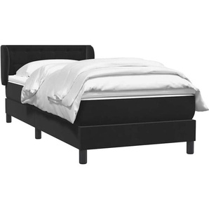 Boxspringbett mit Matratze Schwarz 100x220 cm Samt Vidaxl