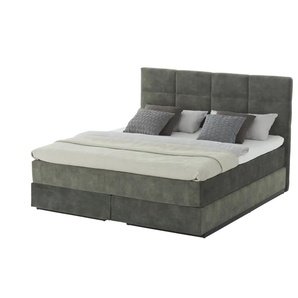 Wohnwert Boxspringbett  Rist ¦ grün ¦ Maße (cm): B: 202 H: 127