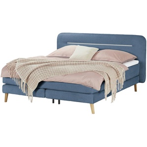 Boxspringbett  Stoke ¦ blau ¦ Maße (cm): B: 187 H: 111