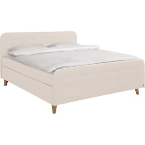 Boxspringbett TOM TAILOR HOME NORDIC BOX Komplettbetten Gr. Chenille GCP, Liegefläche B/L: 200 cm x 200 cm, H2 + H2, 5-Zonen-Tonnentaschen-Federkernmatratze, weiß (zinc gcp 11) Boxspringbett Boxspringbetten ohne Bettkasten mit Knopfheftung im Kopfteil und