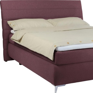 Boxspringbett TOM TAILOR HOME SOFT LINES BOX Komplettbetten Gr. Struktur fein TBO ohne TOM TAILOR Print, Liegefläche B/L: 140 cm x 200 cm, H2, 5-Zonen-Tonnentaschen-Federkernmatratze, lila (mauve tbo 107) Boxspringbett Boxspringbetten ohne Bettkasten mit