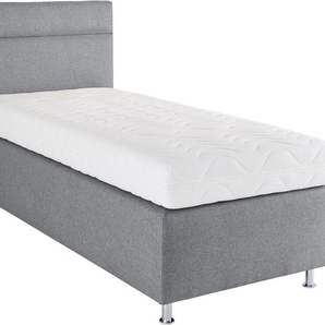 Boxspringbett WESTFALIA SCHLAFKOMFORT Komplettbetten Gr. ohne LED-Beleuchtung, Liegefläche B/L: 90 cm x 200 cm, Gewicht H3, 7-Zonen-Kaltschaummatratze, grau (strukturstoff grau) Boxspringbett Komplettbetten wahlweise mit LED-Beleuchtung