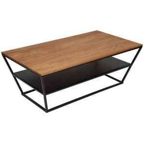 Boxxx Couchtisch, Schwarz, Wildeiche, Holz, Metall, Wildeiche, massiv, rechteckig, eckig, 60x40x100 cm, offenes Fach, Wohnzimmer, Wohnzimmertische, Couchtische, Metall-Couchtische