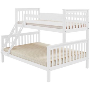 Boxxx Etagenbett, Weiß, Holz, Buche, massiv, Höhe ca. 19 cm, links montierbar, rechts montierbar, einzeln stellbar, 90x140 cm, Kinder- & Jugendzimmer, Kindermöbel, Kinderbetten, Etagenbetten