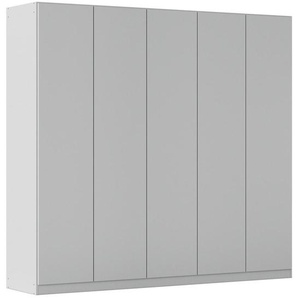 Boxxx Falttürenschrank, Grau, Holzwerkstoff, 3 Fächer, (innen) 6 Schubladen, 226x210x54 cm, Blauer Engel, Goldenes M, Made in Germany, Typenauswahl, Schlafzimmer, Kleiderschränke, Falttürenschrank