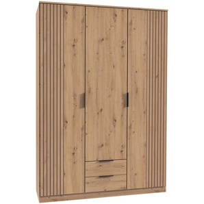 Boxxx Kleiderschrank, Eiche Artisan, Holzwerkstoff, 4 Fächer, 2 Schubladen, 135x199x58 cm, Made in Germany, Typenauswahl, umfangreiches Zubehör erhältlich, in verschiedenen Größen erhältlich, Kinder- & Jugendzimmer, Jugendmöbel, Jugendkleiderschränke