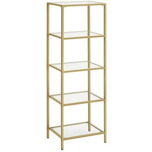 Boxxx Regal, Gold, Glas, 5 Fächer, 40x124.5x30 cm, in verschiedenen Größen erhältlich, Typenauswahl, Beimöbel erhältlich, Arbeitszimmer, Büroregale, Bücherregale