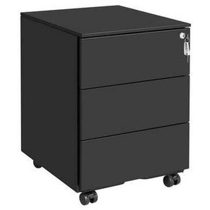 Boxxx Rollcontainer, Schwarz, Metall, 3 Schubladen, 39x55x45 cm, Typenauswahl, Beimöbel erhältlich, Arbeitszimmer, Container, Rollcontainer