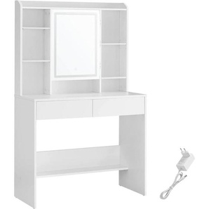 Boxxx Schminktisch, Weiß, Glas, Holzwerkstoff, 2 Schubladen, rechteckig, Wange, 90x144.7x40 cm, Schlafzimmer, Schminktische