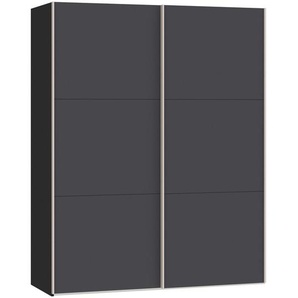 Boxxx Schwebetürenschrank, Anthrazit, Schwarz, Holzwerkstoff, 2 Fächer, 152x195x65 cm, erweiterbar, Beimöbel erhältlich, umfangreiches Zubehör in verschiedenen Größen Holzdekoren individuell planbar, Schlafzimmer, Kleiderschränke, Schwebetürenschränke