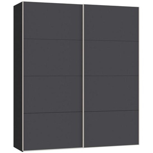 Boxxx Schwebetürenschrank, Anthrazit, Schwarz, Holzwerkstoff, 2 Fächer, 203x236x65 cm, erweiterbar, Beimöbel erhältlich, umfangreiches Zubehör in verschiedenen Größen Holzdekoren individuell planbar, Schlafzimmer, Kleiderschränke, Schwebetürenschränke