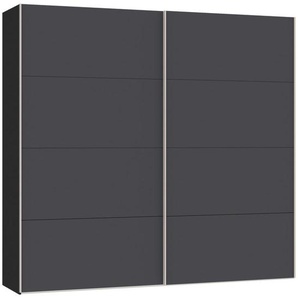 Boxxx Schwebetürenschrank, Anthrazit, Schwarz, Holzwerkstoff, 3 Fächer, 253x236x65 cm, erweiterbar, Beimöbel erhältlich, umfangreiches Zubehör in verschiedenen Größen Holzdekoren individuell planbar, Schlafzimmer, Kleiderschränke, Schwebetürenschränke