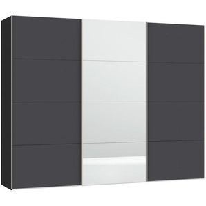 Boxxx Schwebetürenschrank, Anthrazit, Schwarz, Holzwerkstoff, 3 Fächer, 303x236x65 cm, erweiterbar, Beimöbel erhältlich, umfangreiches Zubehör in verschiedenen Größen Holzdekoren individuell planbar, Schlafzimmer, Kleiderschränke, Schwebetürenschränke