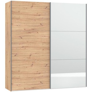 Boxxx Schwebetürenschrank, Eiche Artisan, Holzwerkstoff, 2 Fächer, 203x220x65 cm, umfangreiches Zubehör erhältlich, in verschiedenen Größen erhältlich, Schlafzimmer, Kleiderschränke, Schwebetürenschränke