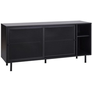 Boxxx Sideboard, Schwarz, Metall, 3 Fächer, 160x75x45 cm, Beimöbel erhältlich, stehend, Schlafzimmer, Schlafzimmer Kommoden