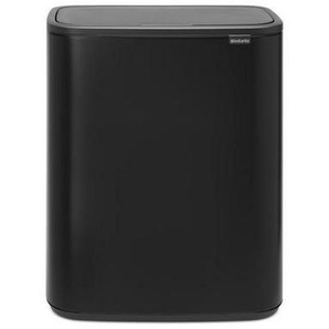 Brabantia Abfalleimer BO Touch Bin, Schwarz, Kunststoff, 2 x 30 L, 54.5x65.6x31.2 cm, Küchen, Küchenausstattung, Mülleimer