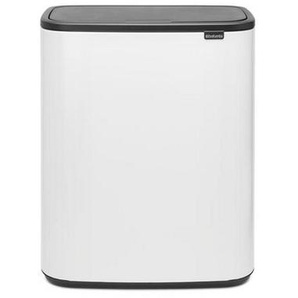 Brabantia Abfalleimer BO Touch Bin, Weiß, Kunststoff, 2 x 30 L, 54.5x65.6x31.2 cm, Küchen, Küchenausstattung, Mülleimer