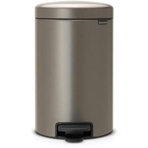 Brabantia Abfalleimer NEW Icon, Platin, Kunststoff, 12 l, 25.1x41.1x33.8 cm, Küchen, Küchenausstattung, Mülleimer