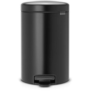 Brabantia Abfalleimer NEW Icon, Schwarz, Kunststoff, 12 l, 25.1x41.1x33.8 cm, Küchen, Küchenausstattung, Mülleimer