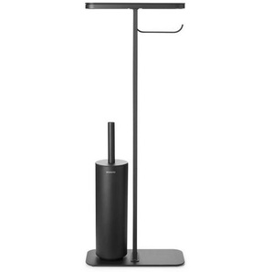 Brabantia Wc-Bürstengarnitur Mindset, Grau, Metall, 29x75.2x12.5 cm, Bürstenkopf abnehmbar, austauschbar, rostfrei, Papierhalter, Badaccessoires, WC Zubehör, WC Bürsten