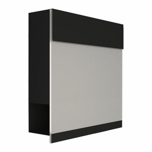 Briefkasten Wandbriefkasten Elegance Pro White Schwarz RAL 9005 mit weißer Acrylplatte